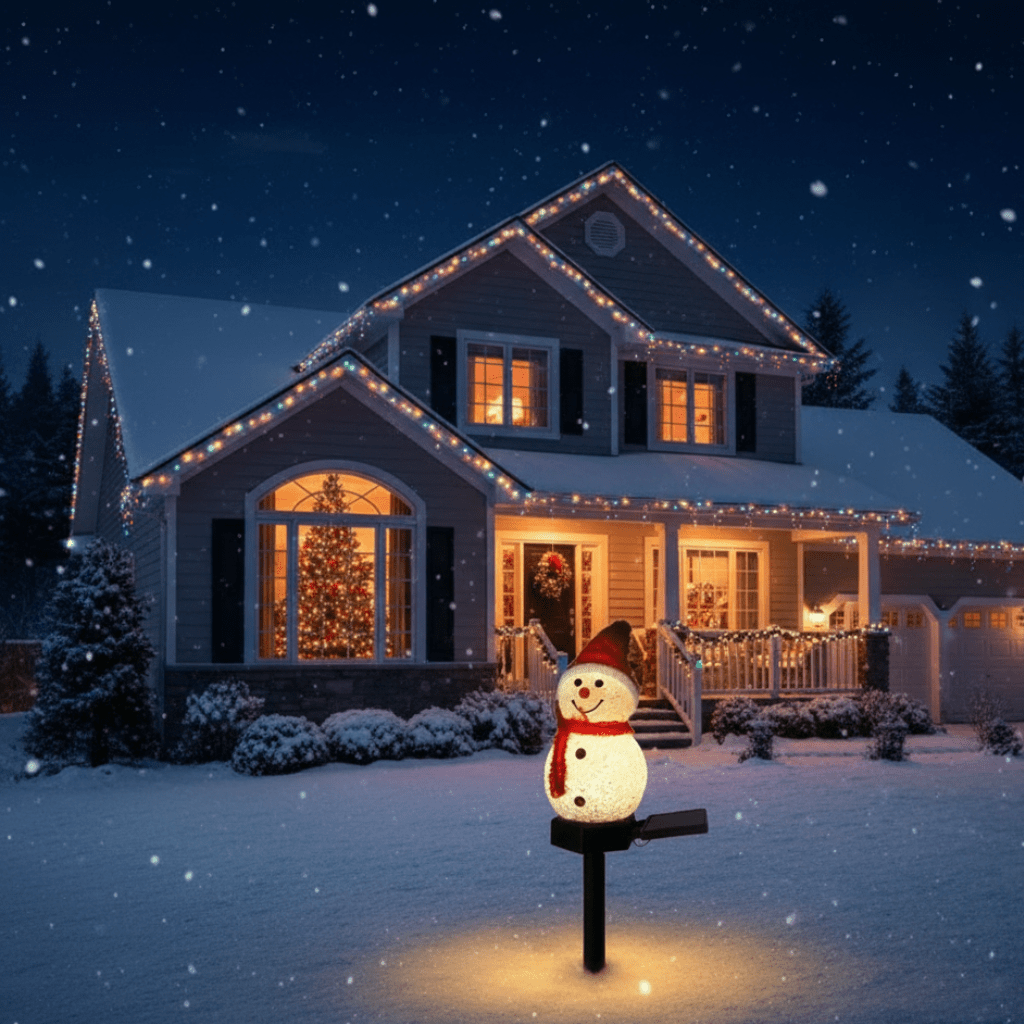 Snowman Solar Garden Lights, Set of 2, view 3