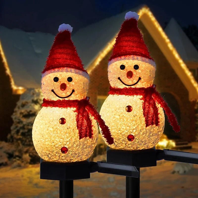 Snowman Solar Garden Lights, Set of 2, view 4