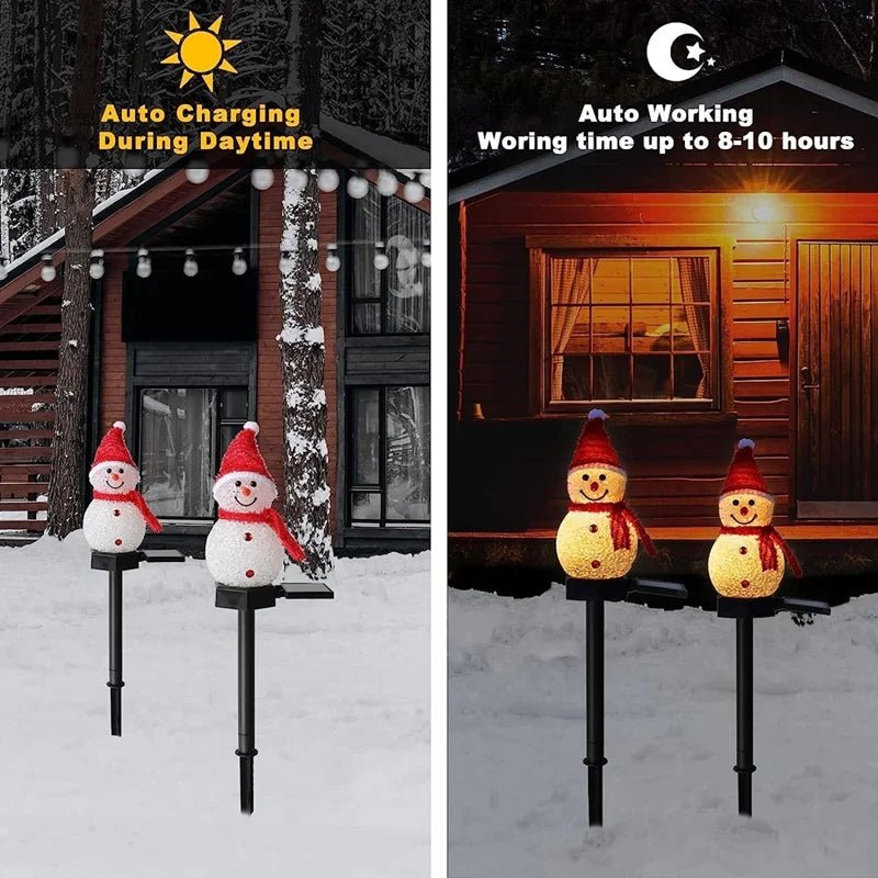 Snowman Solar Garden Lights, Set of 2, view 7