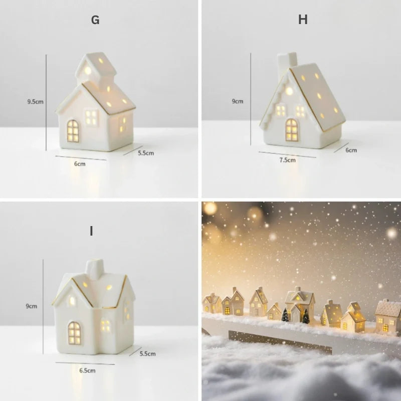 Snowy Ceramic Christmas Village Houses, view 10