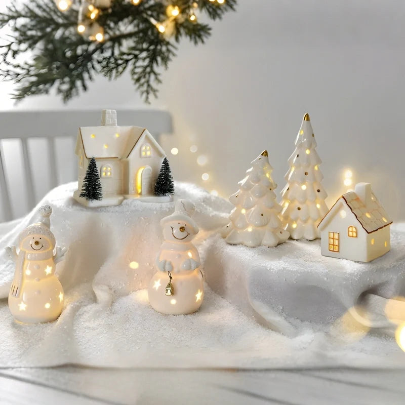 Snowy Ceramic Christmas Village Houses, view 5
