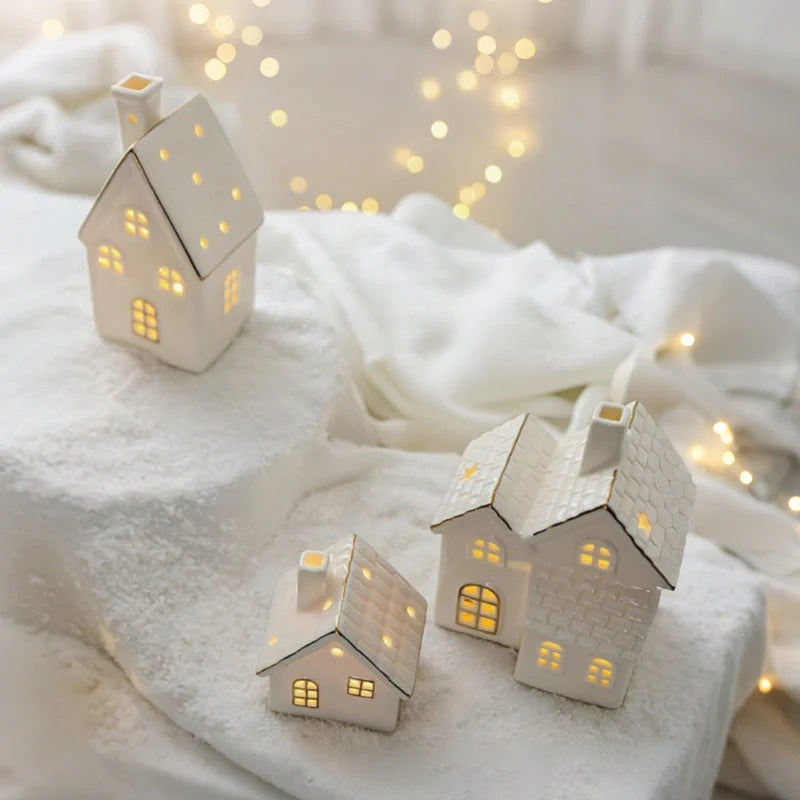 Snowy Ceramic Christmas Village Houses, view 7