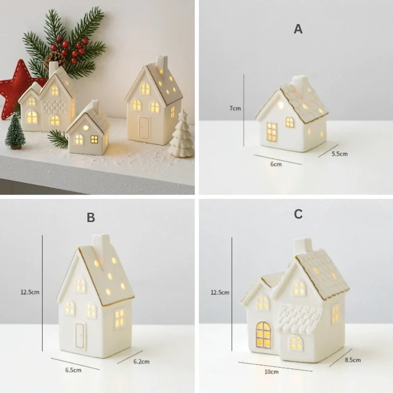 Snowy Ceramic Christmas Village Houses, view 8
