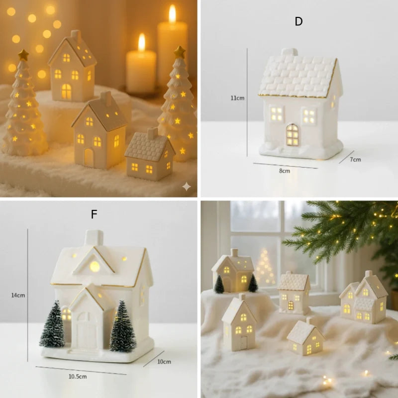Snowy Ceramic Christmas Village Houses, view 9