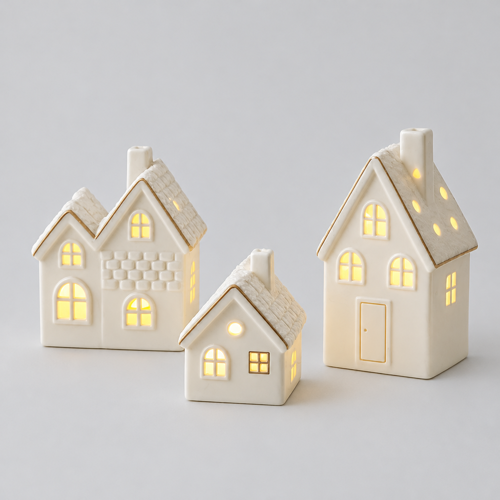 Snowy Ceramic Christmas Village Houses product photo