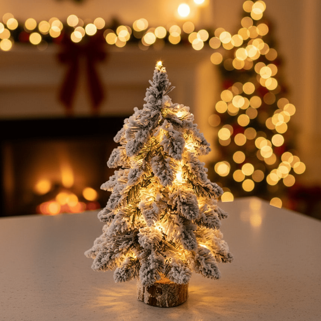 Snowy LED Mini Christmas Tree, view 1