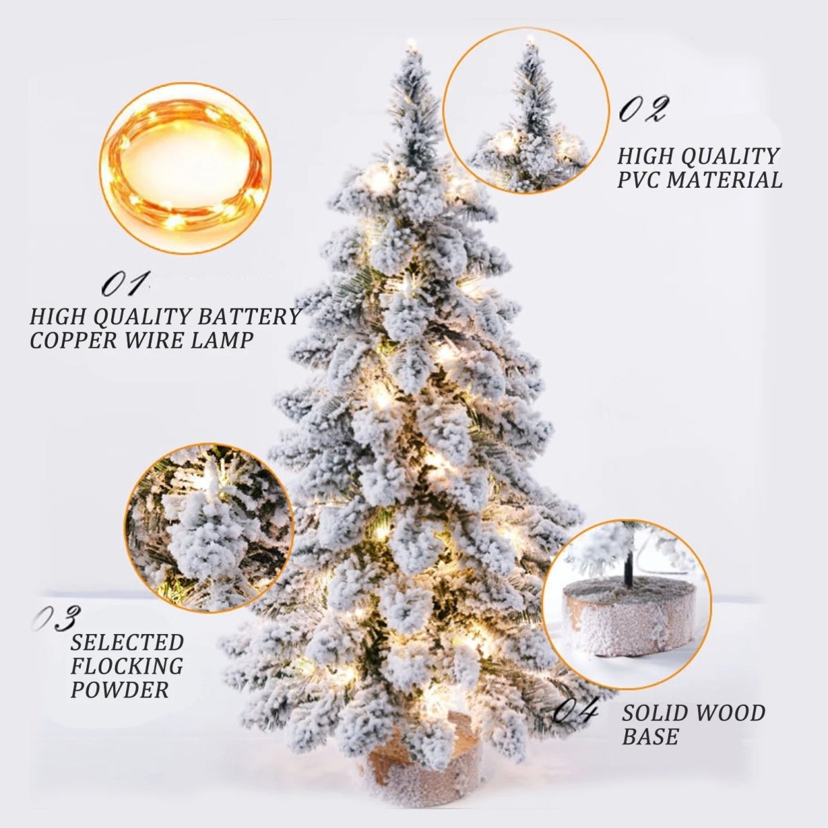 Snowy LED Mini Christmas Tree, view 7