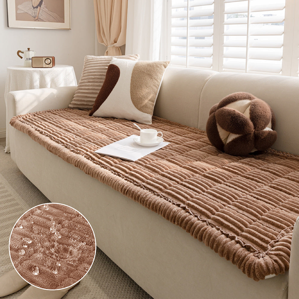Flannel Couch Cover in brown