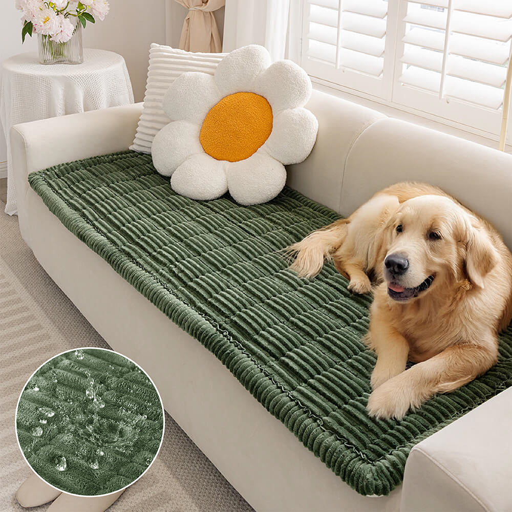 Flannel Couch Cover in dark green