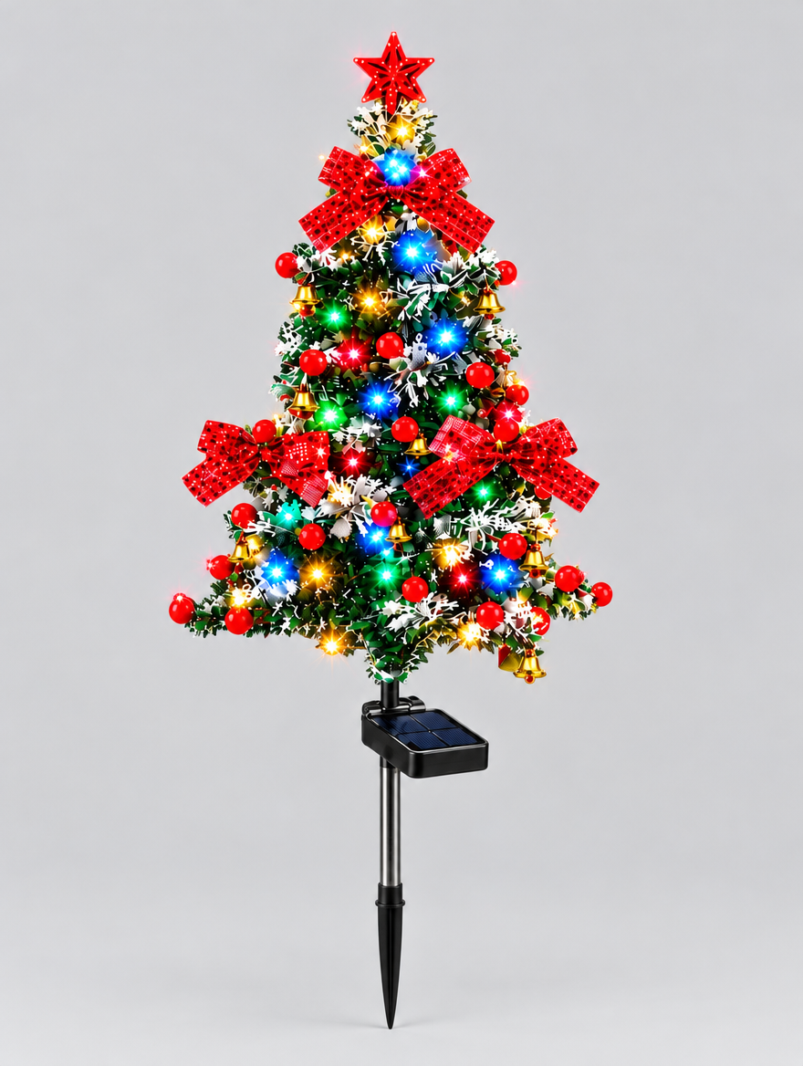 Solar Christmas Tree with Multicolor Lights product photo