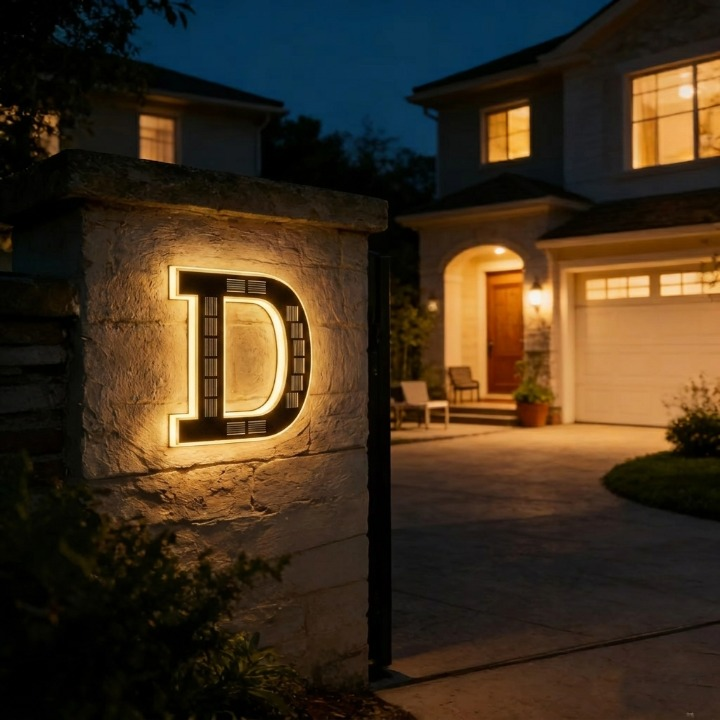 Solar LED House Number, view 17