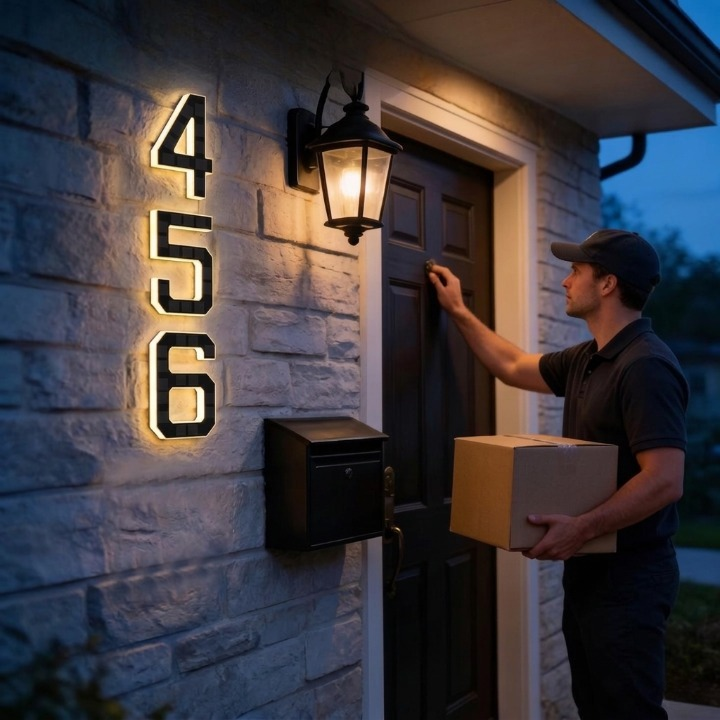 Solar LED House Number, view 3