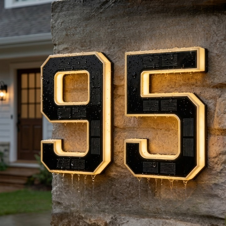 Solar LED House Number, view 4