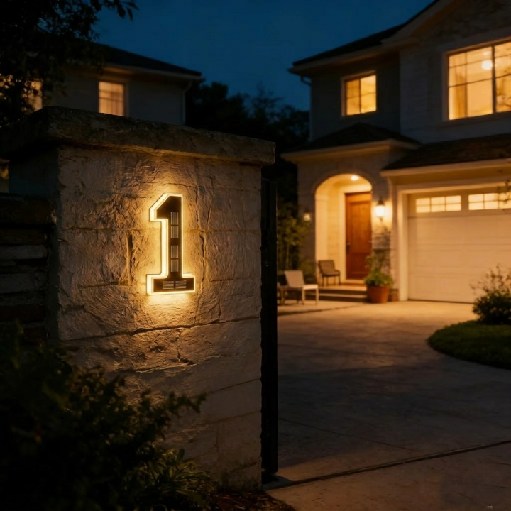 Solar LED House Number, view 5