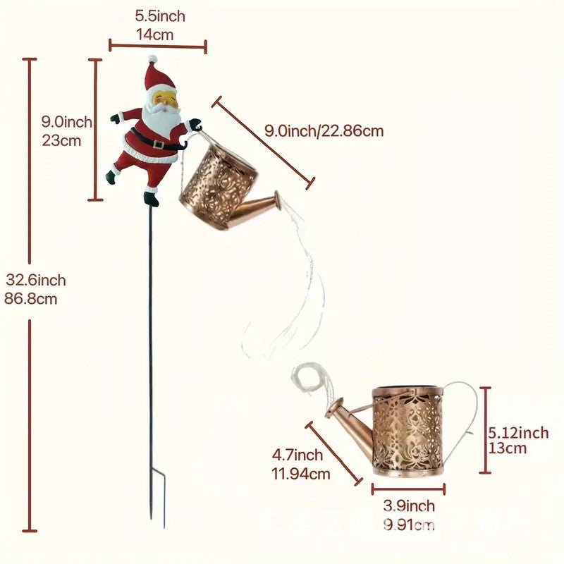 Solar Santa Watering Can Lantern, view 9
