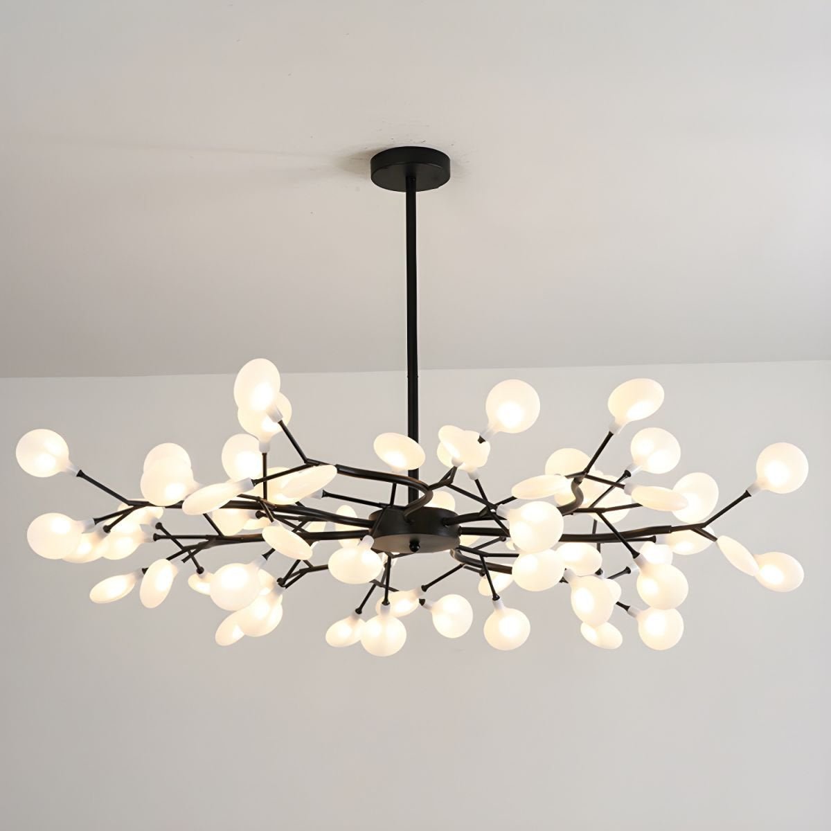Sputnik Chandelier with Glass Leaves, view 10