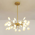 Sputnik Chandelier with Glass Leaves, view 2