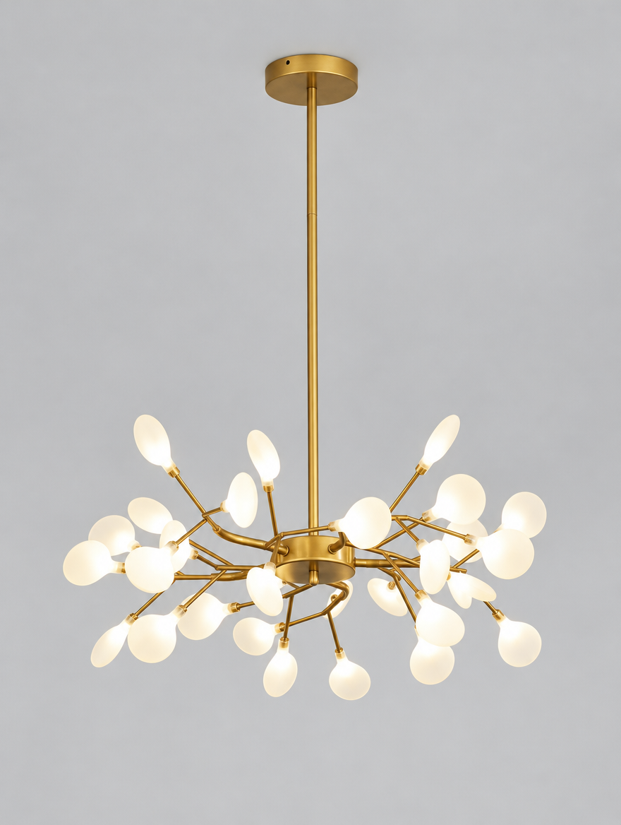 Sputnik Chandelier with Glass Leaves product photo