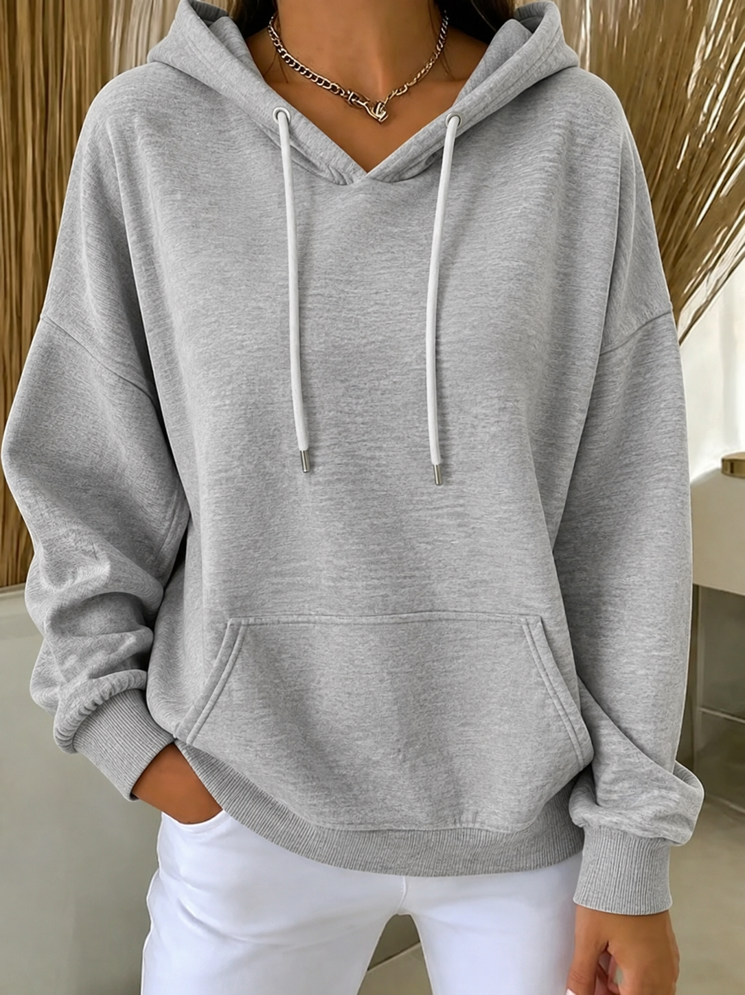 Striped Drawstring Hoodie, view 10