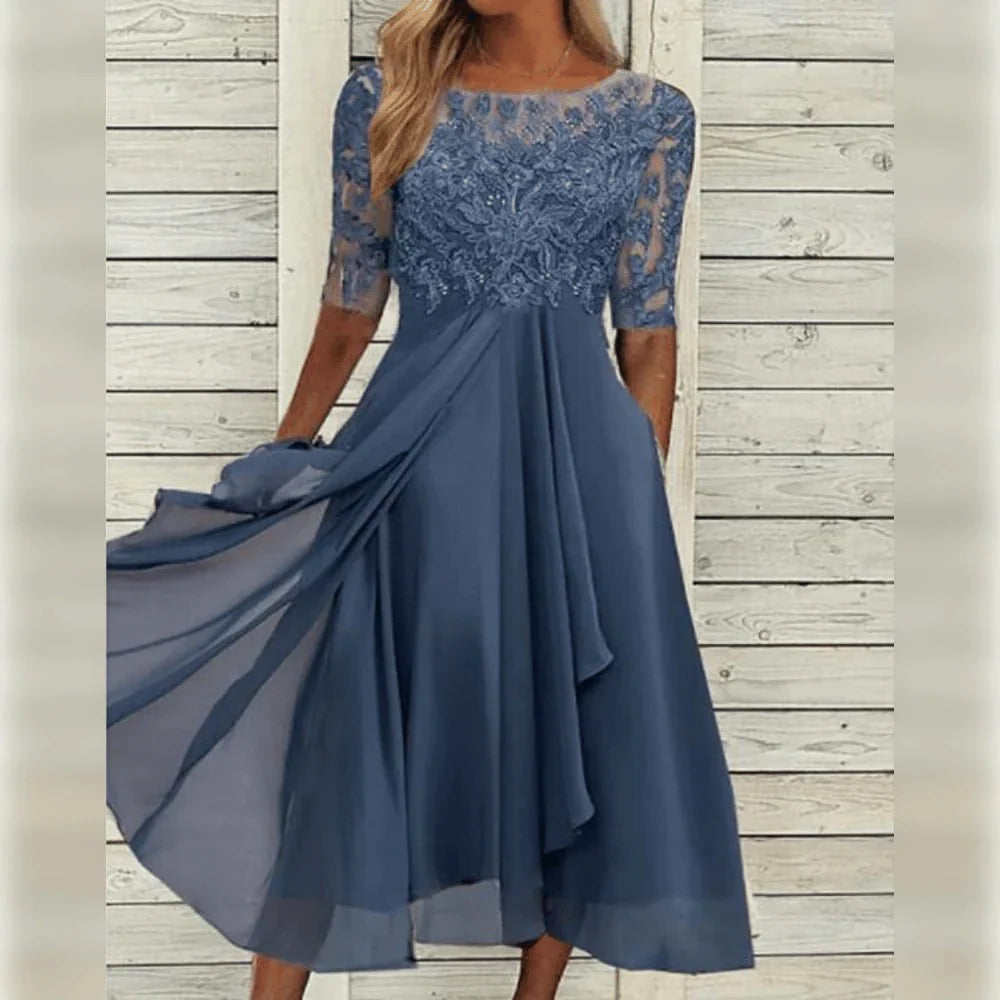 Tailored Midi Dress in blue