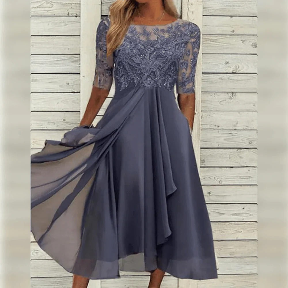 Tailored Midi Dress in gray