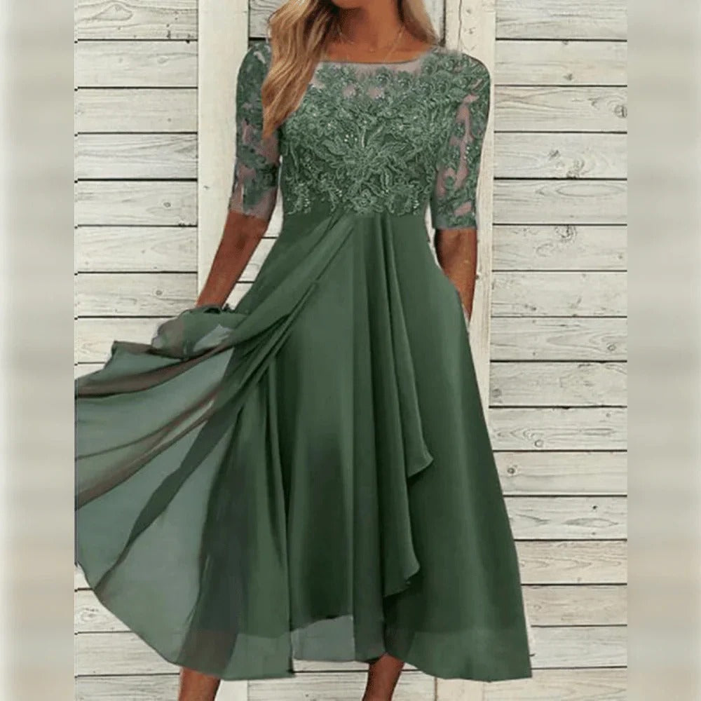 Tailored Midi Dress in green