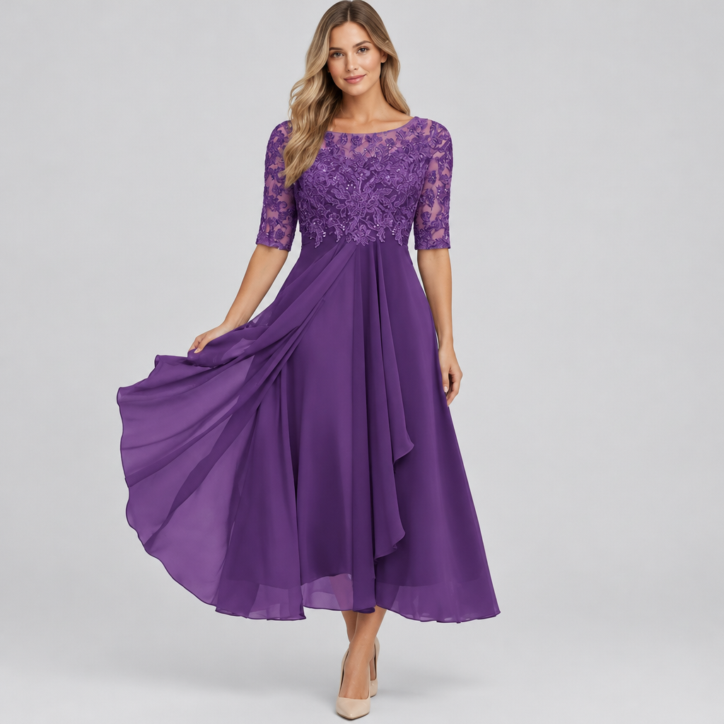 Tailored Midi Dress, product photo on a light grey background
