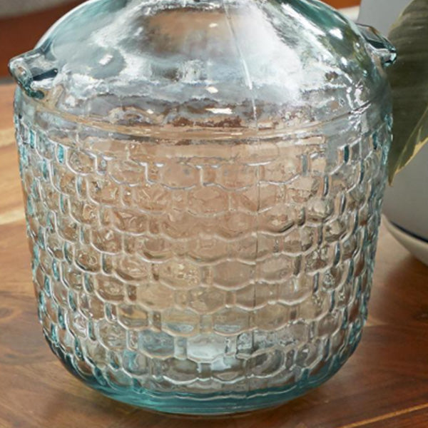 Teal Glass Demijohn Vase, view 2
