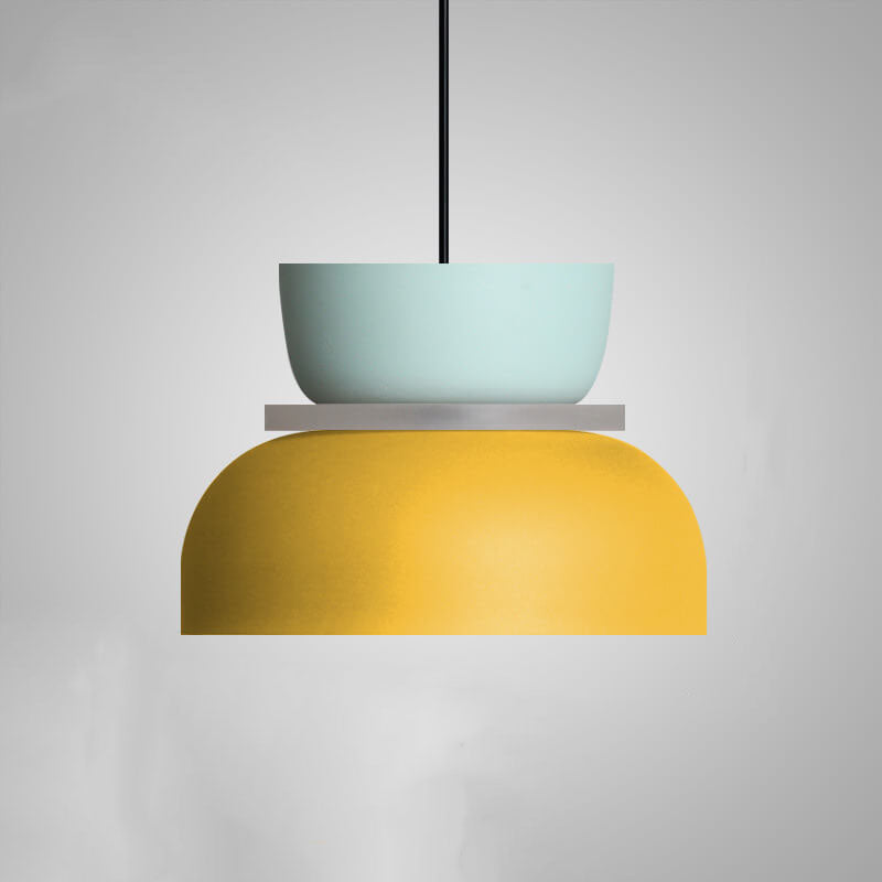 Pendant Light in cyan and yellow, size large