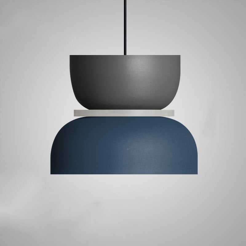 Pendant Light in grey and blue, size medium