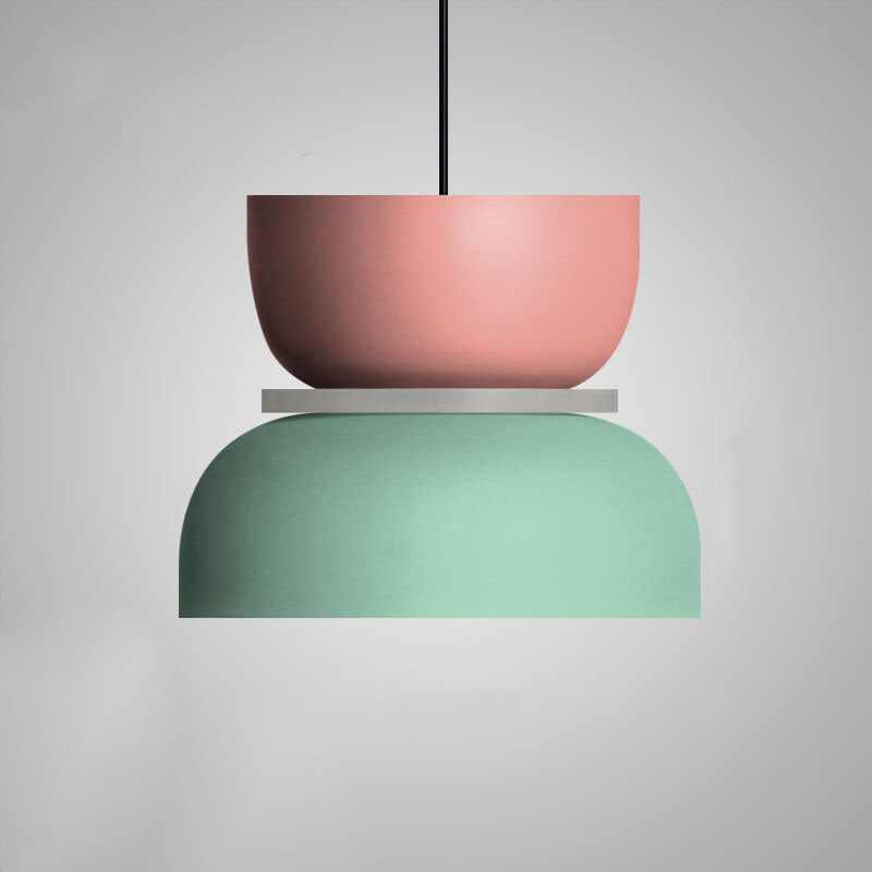 Pendant Light in pink and green, size medium
