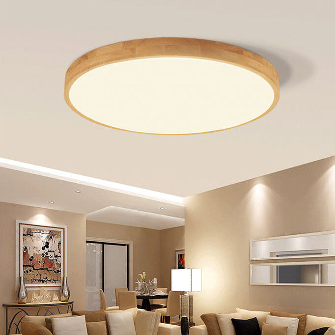 Flush Mount Ceiling Light switched on