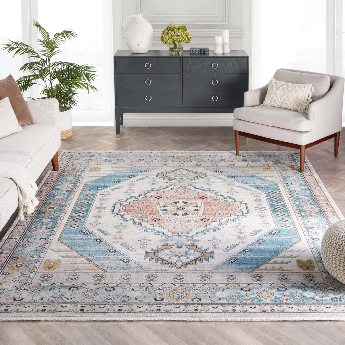 Vintage Boho Medallion Rug, view 1