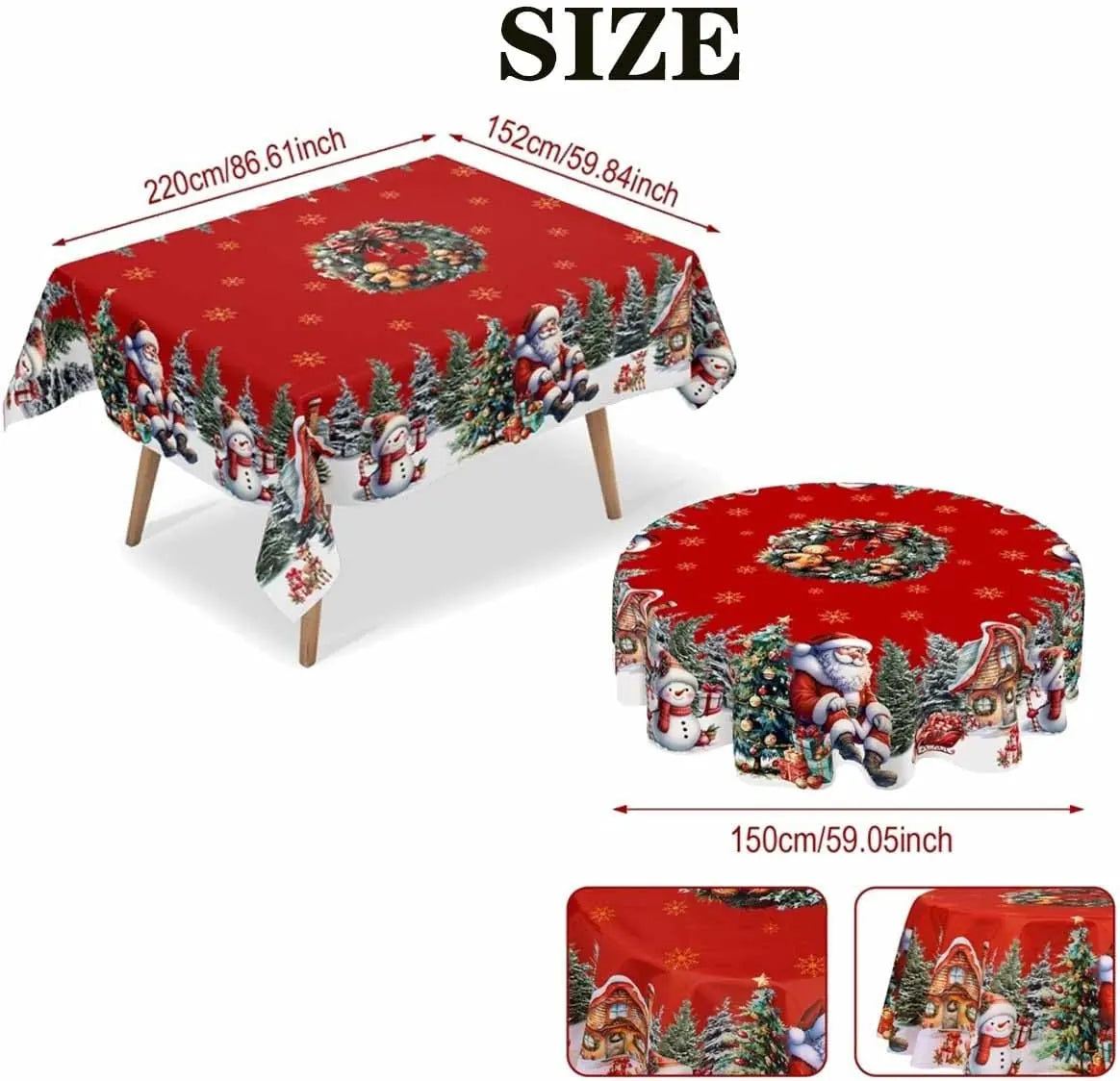 Vintage Christmas Tablecloth, view 12