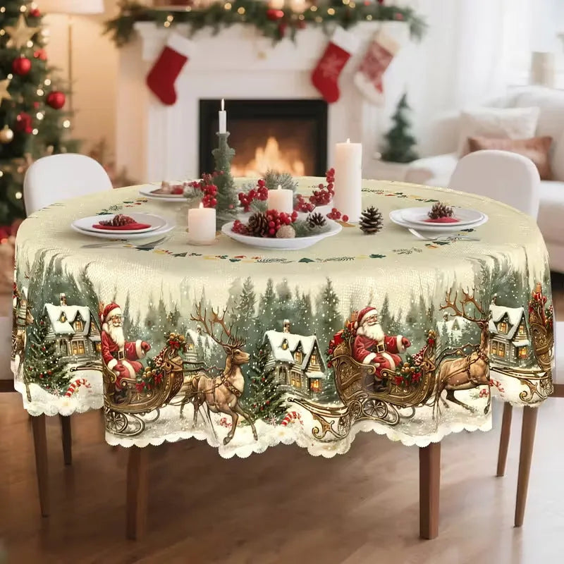 Vintage Christmas Tablecloth, view 13