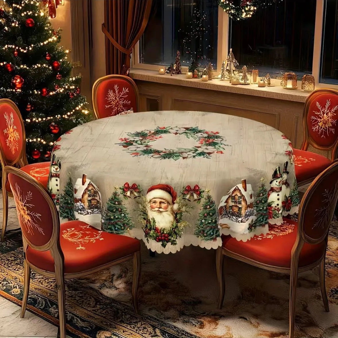 Vintage Christmas Tablecloth, view 16