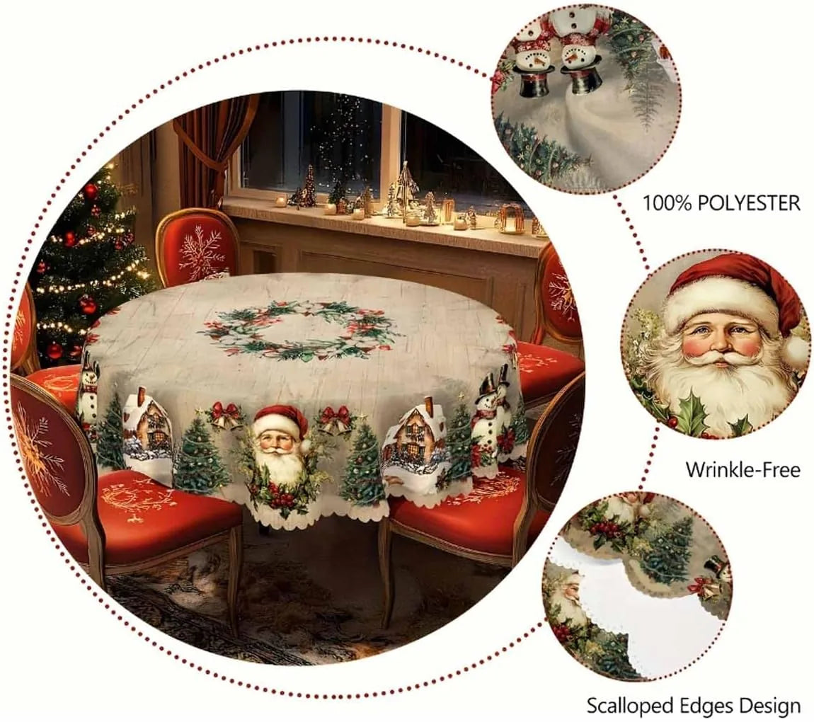 Vintage Christmas Tablecloth, view 9