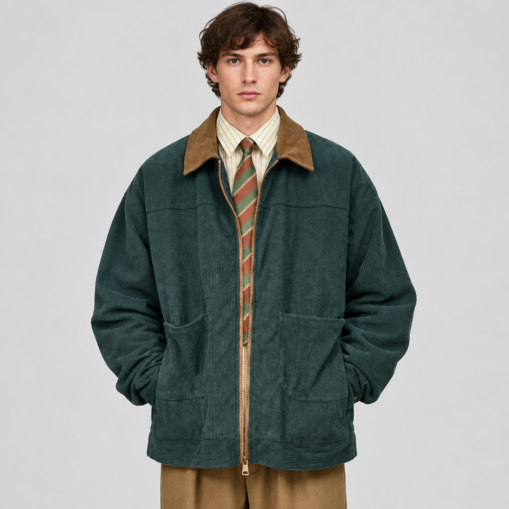 Corduroy Contrast Jacket, product photo on a light grey background