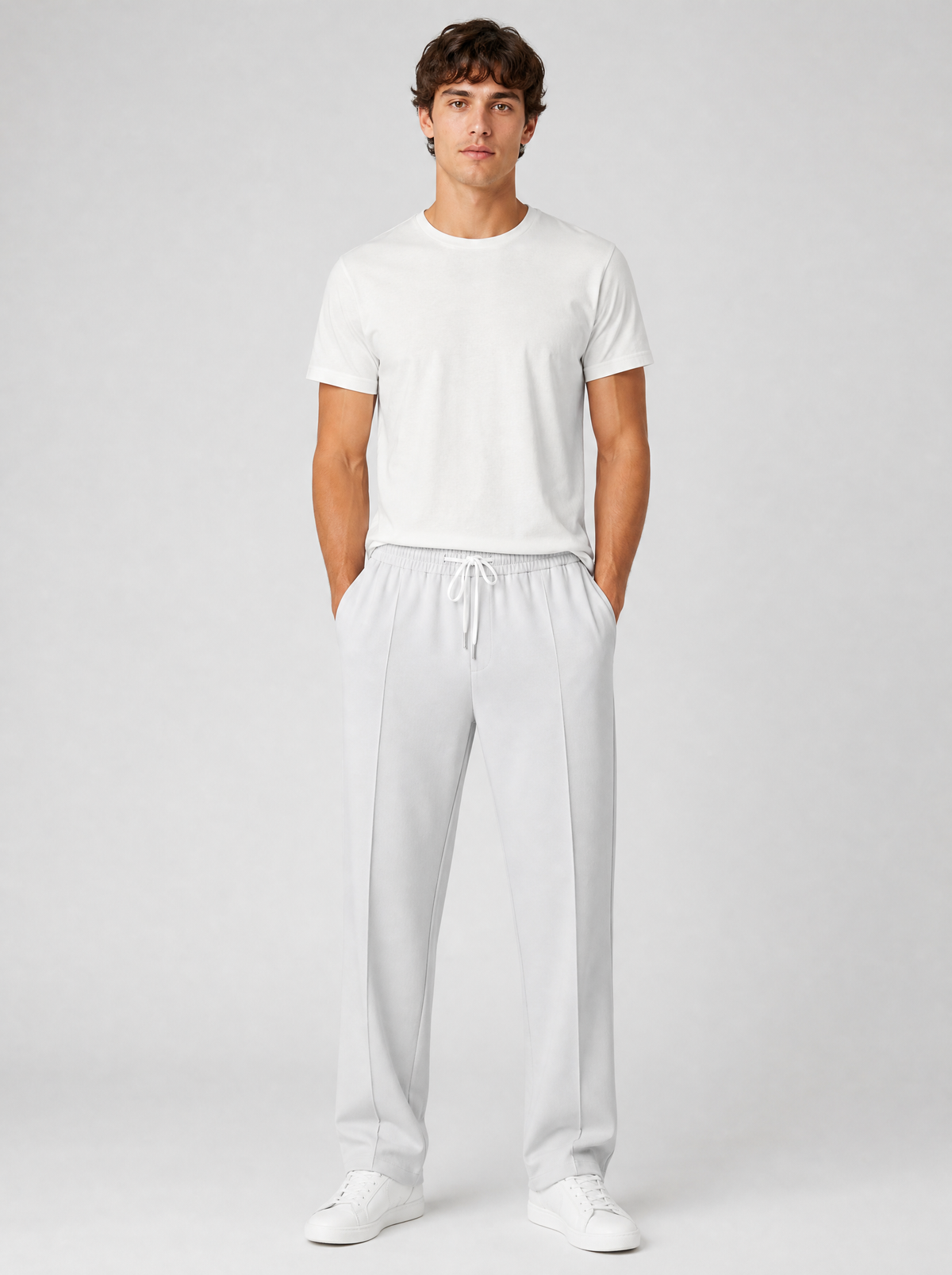 Waffle Knit Drawstring Pants, main photo