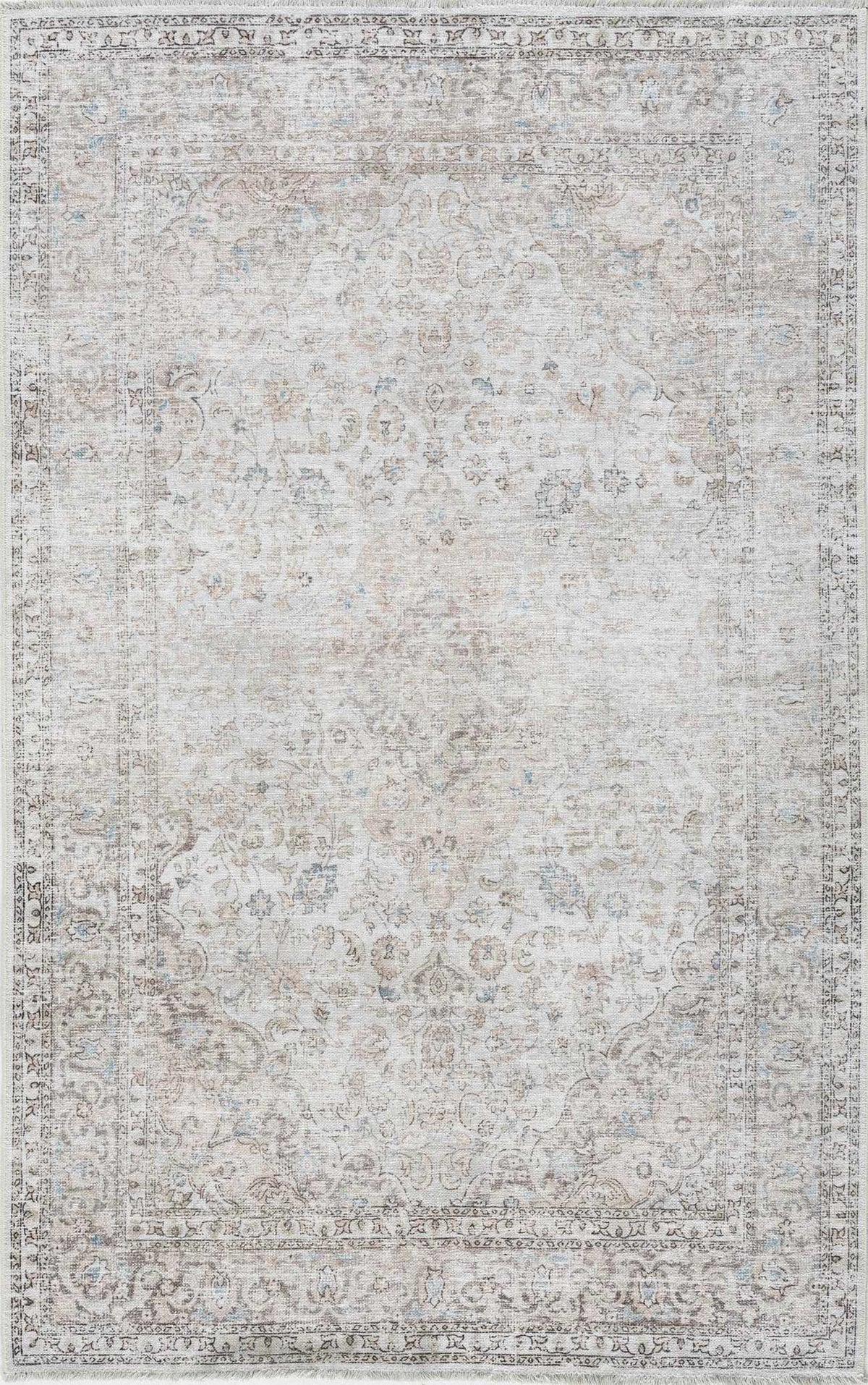 Washable Cream Medallion Rug, view 1