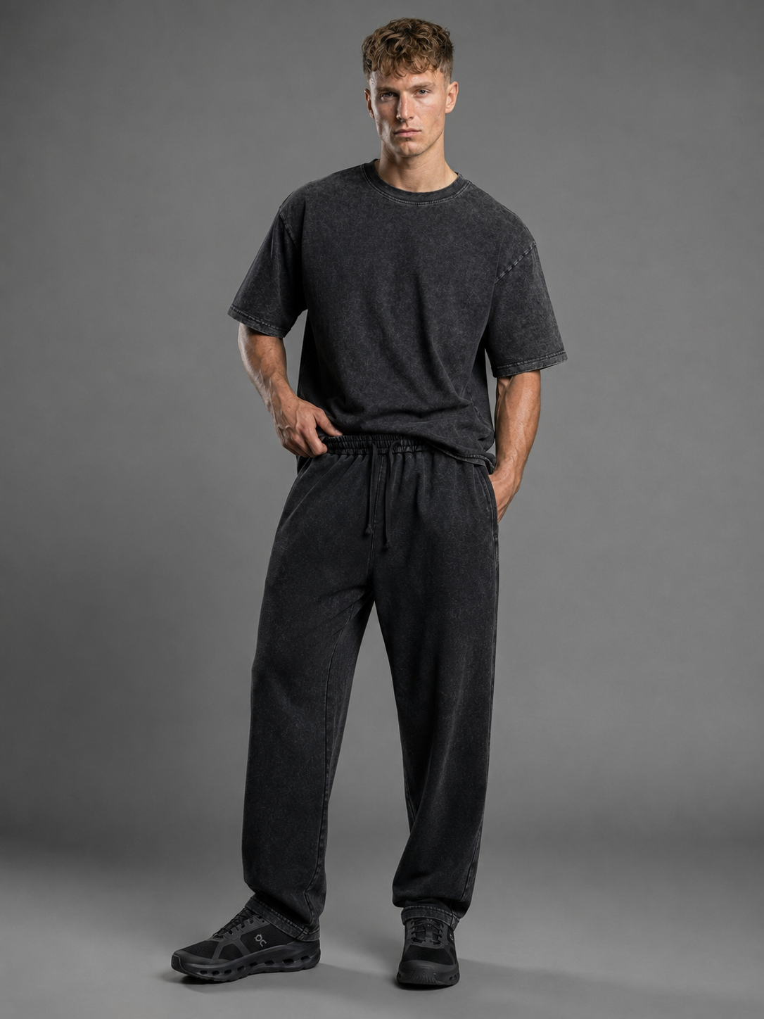 Washed Wide Leg Sweatpants, view 1