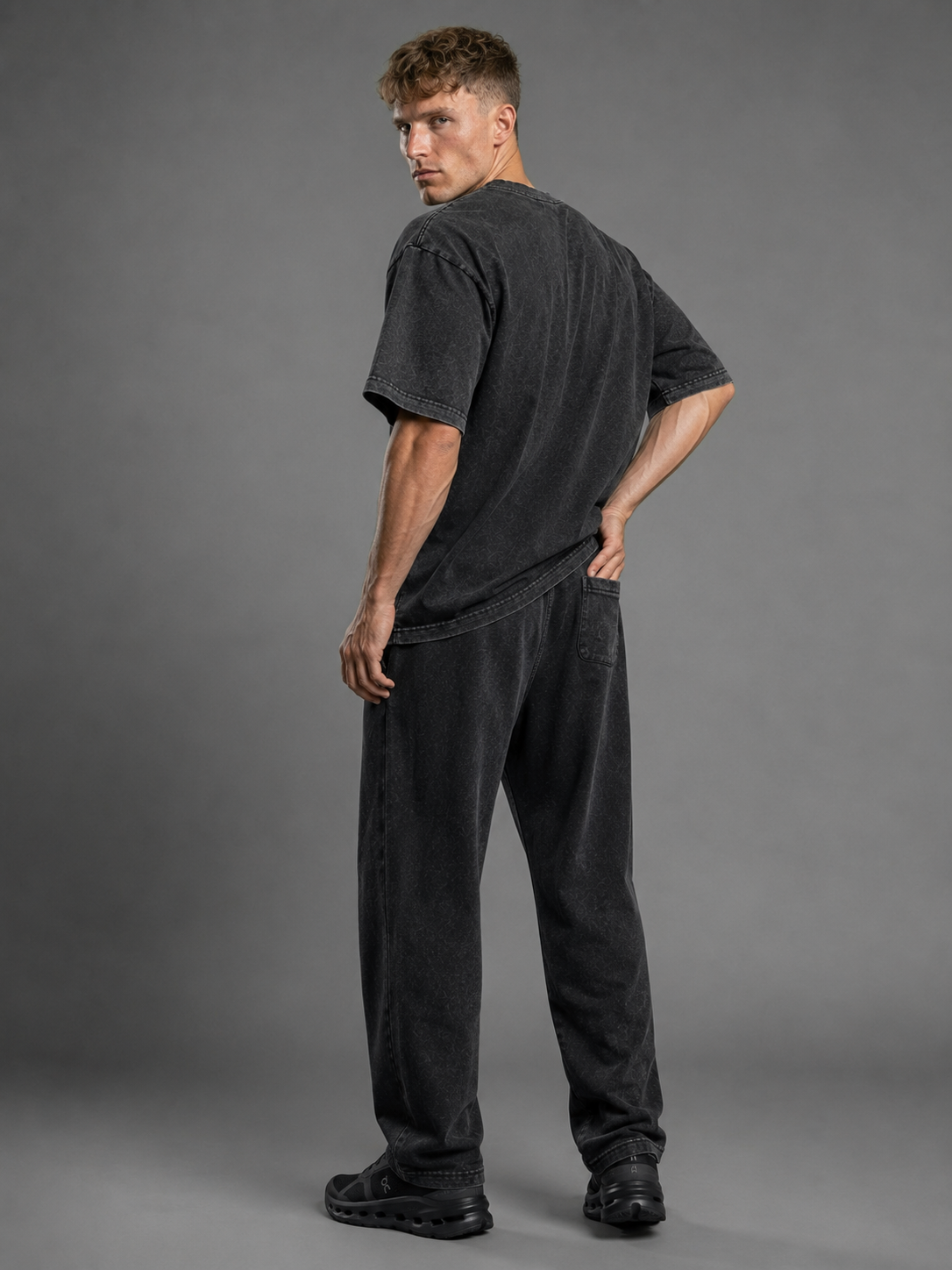 Washed Wide Leg Sweatpants, view 4