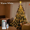 Waterfall Christmas Tree Lights with Star, Warm White