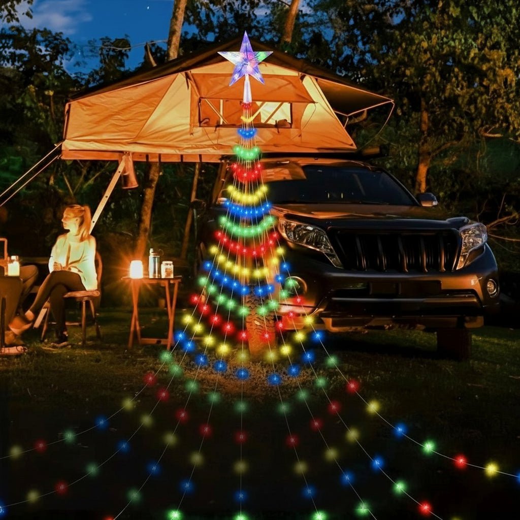 Waterfall Christmas Tree Lights with Star, view 8