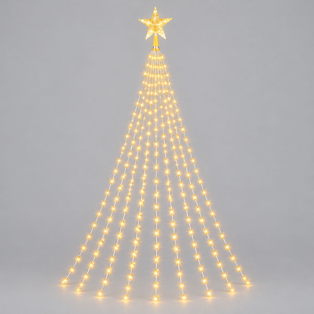 Waterfall Christmas Tree Lights with Star product photo