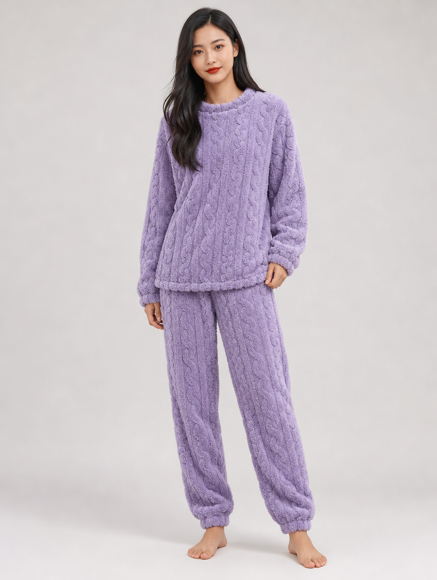 Women's Fleece Christmas Pajama Set product photo