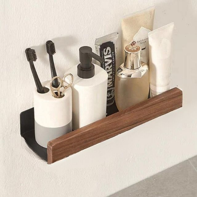 Wood Bathroom Wall Shelf, view 2