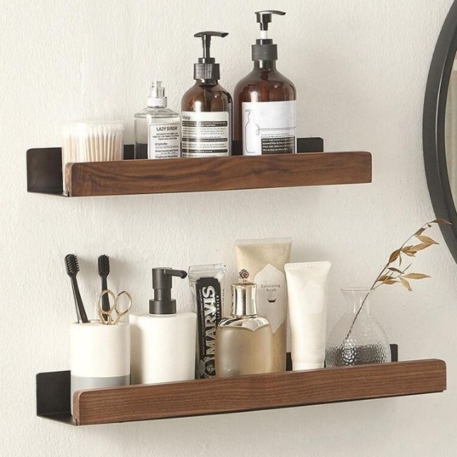 Wood Bathroom Wall Shelf, view 3
