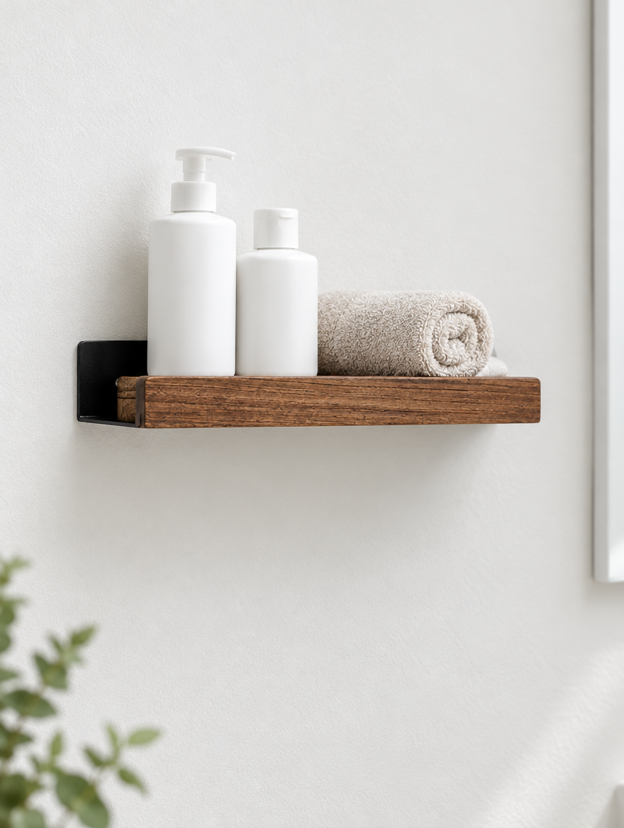 Wood Bathroom Wall Shelf product photo