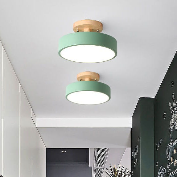 Semi Flush Mount Ceiling Light in green